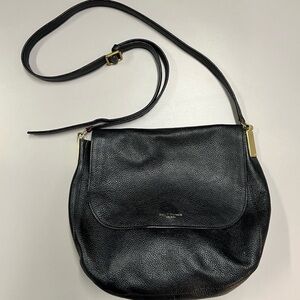 Kurt Geiger London Emma Saddle Leather Crossbody Black